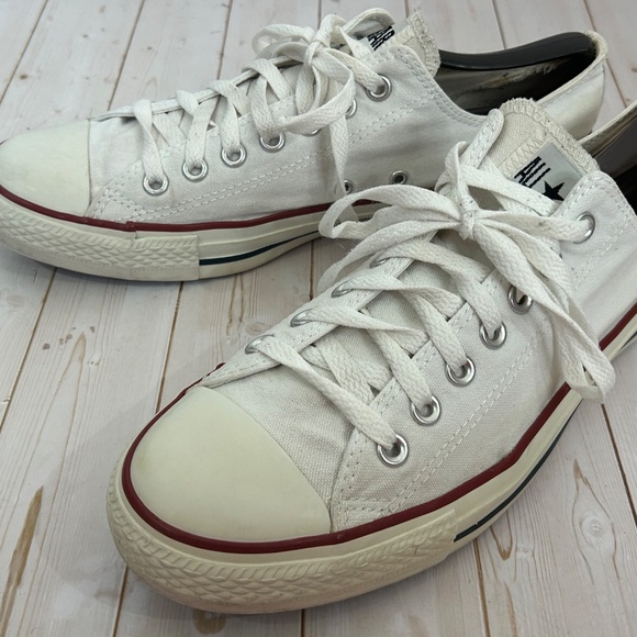 Converse All Stars Low Top White Canvas Sneakers - Picture 5 of 9